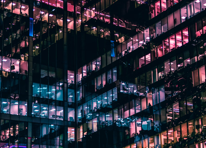 Illuminated offices in Moscow by Mike Kononov on Unsplash