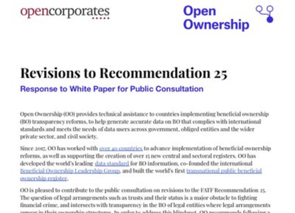 Open Ownership response to FATF consultation on draft amendments to Recommendation 25