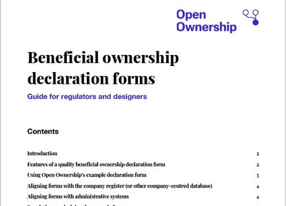 Beneficial ownership declaration forms: Guide for regulators and designers