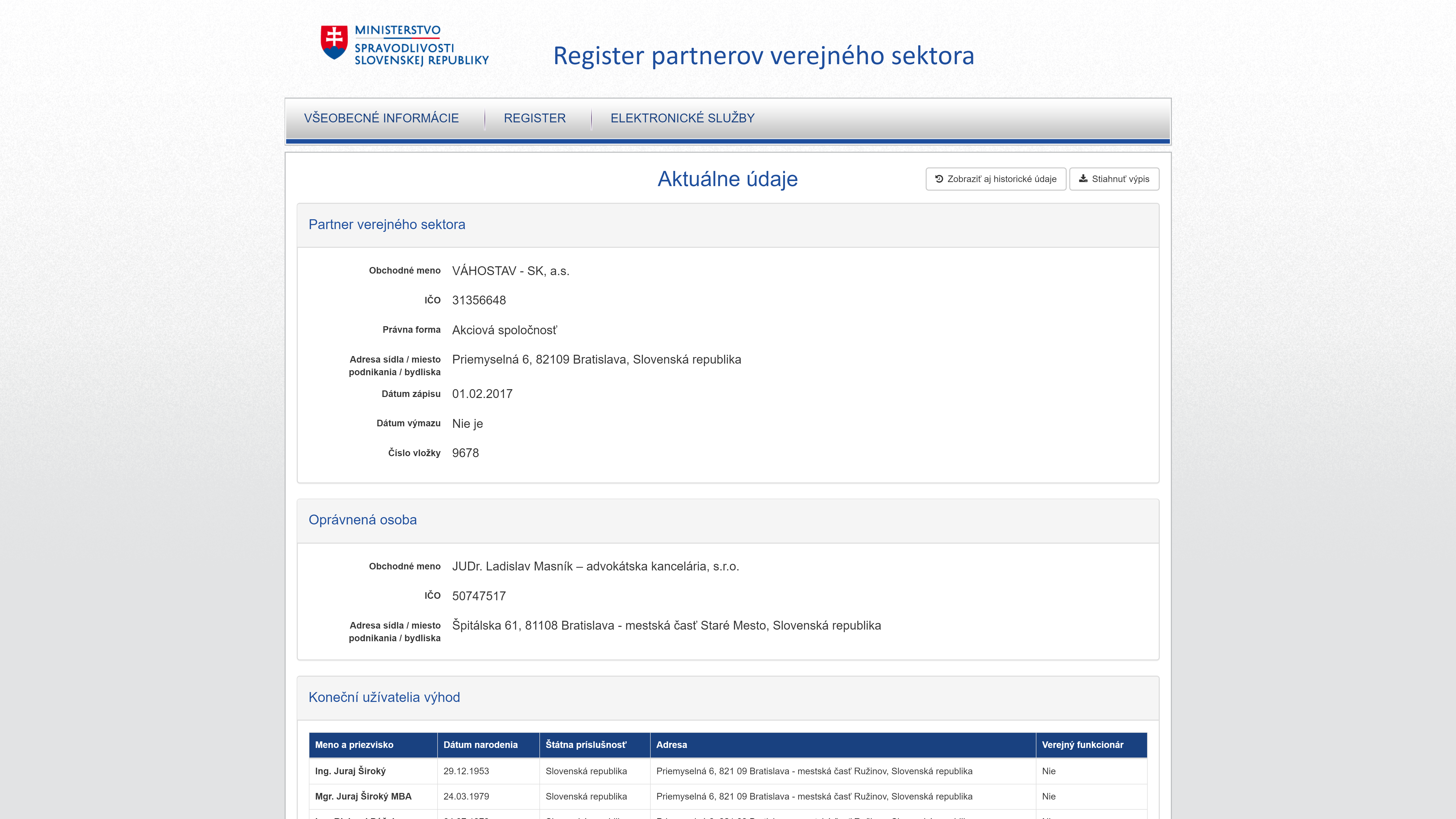 Slovakia's Register of Public Sector Partners